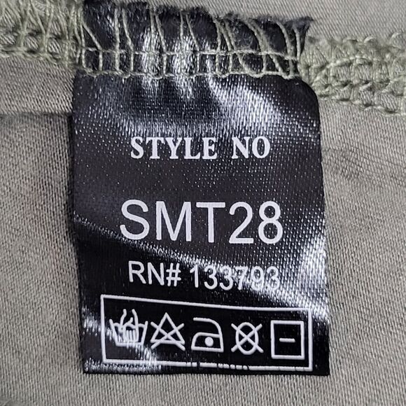 NEW POL Small Olive Tunic Top Cotton Blend Crochet Lace Eyelet Peplum Tie Neck - Picture 13 of 16